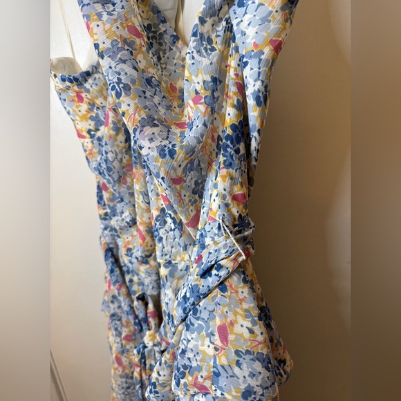 Lauren Ralph Lauren Floral Crinkle Georgette Halter Criss Cross Ruffle Dress 16 - Picture 10 of 16